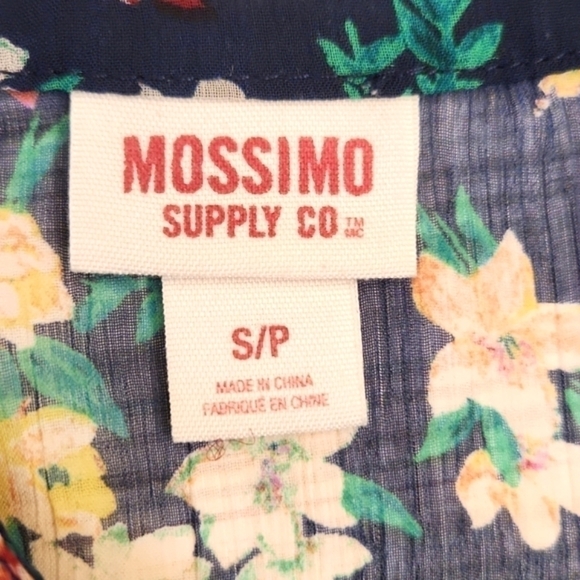 Womens Mossimo navy floral sheer long sleeve top size Small. - Picture 13 of 16